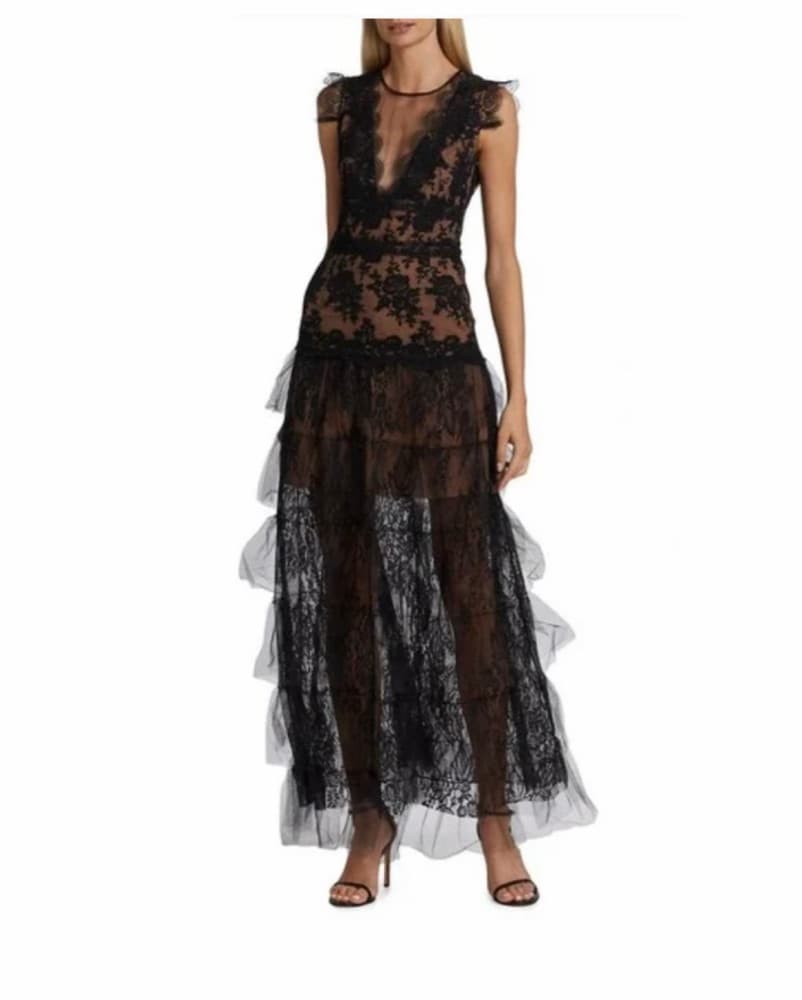 BRONX & BANCO Nina Gown Black Lace - Image 1