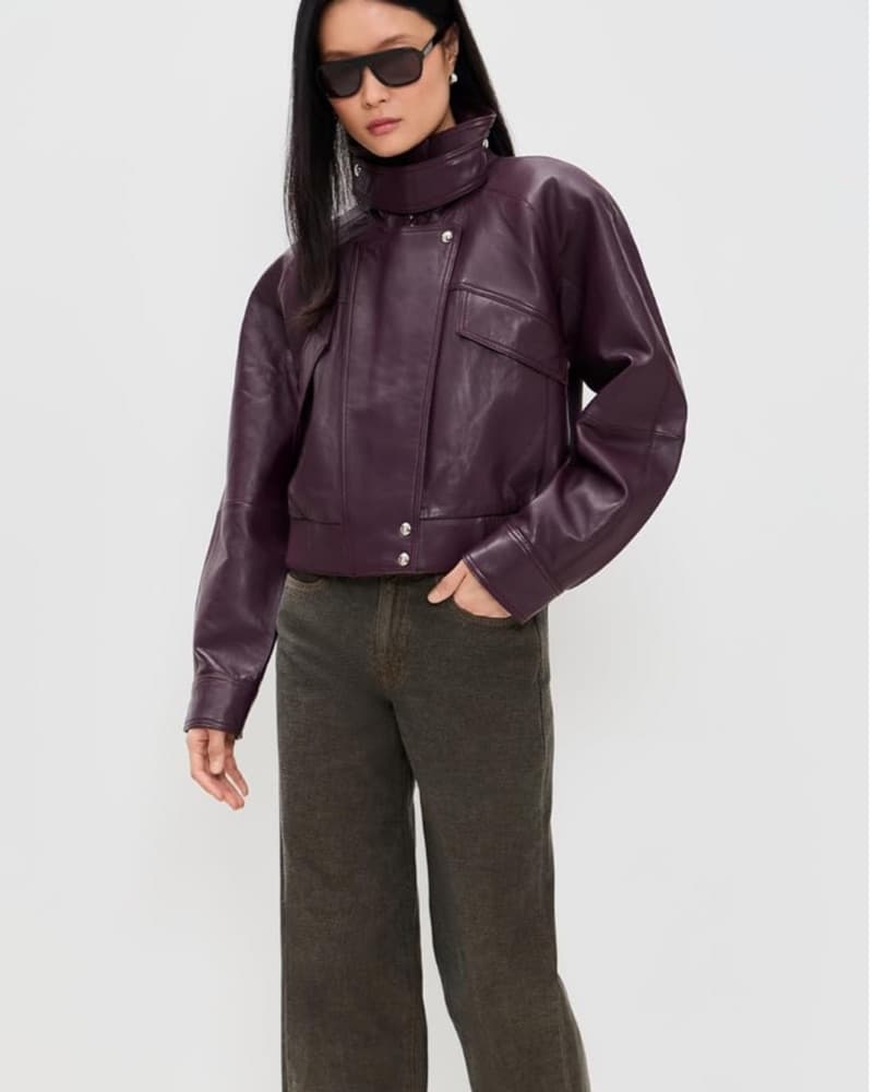 Retrofete Lykke Leather Jacket Bordeaux - Image 2