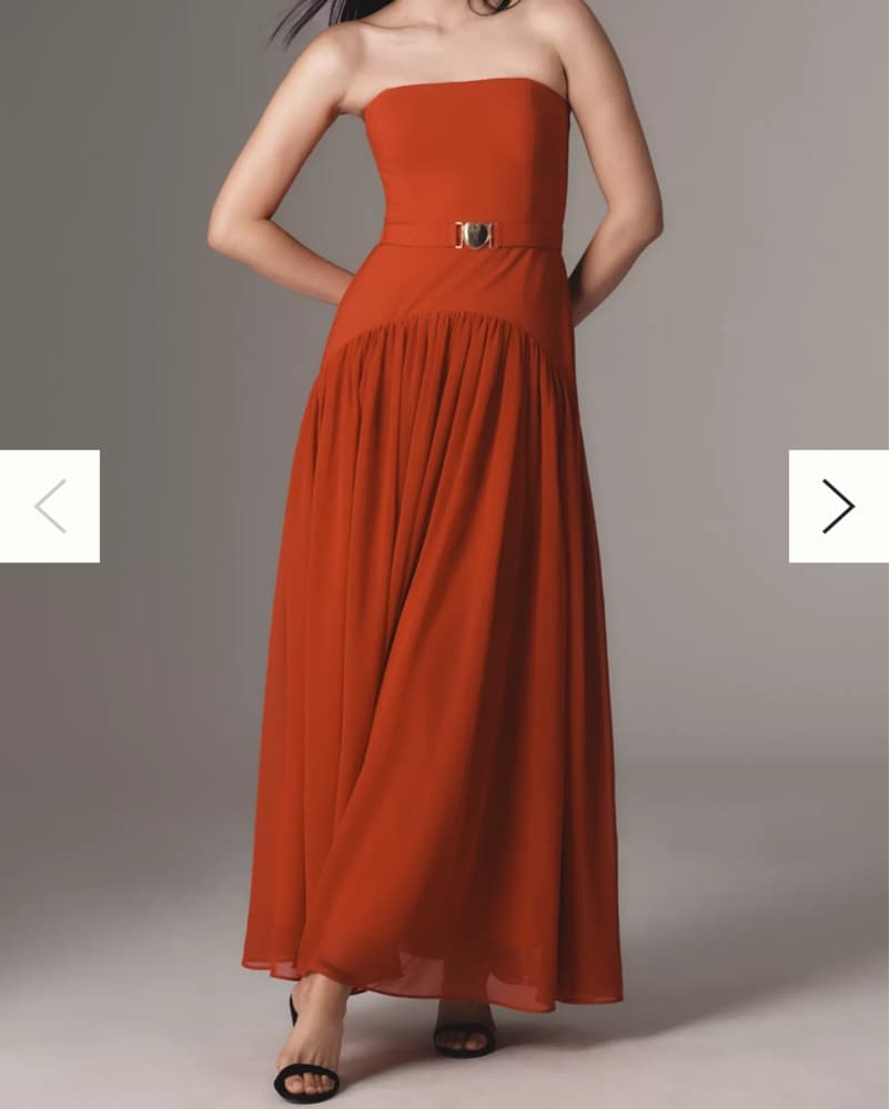 Red Hutch Strapless Drop waist Dress - Image 1