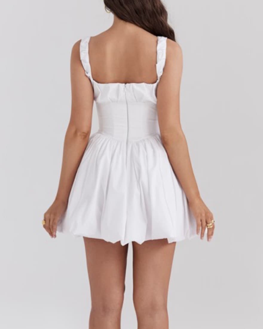 House Of CB Le Puff Dress In White - Image 2