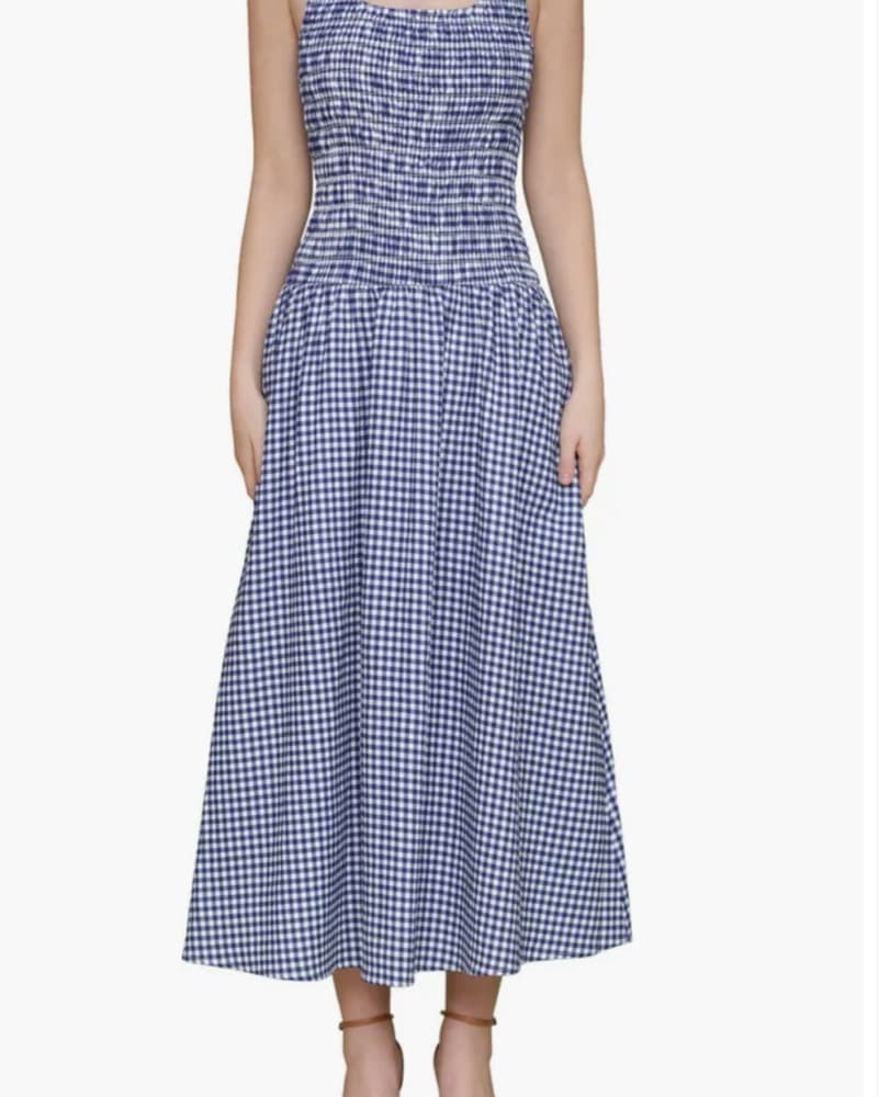 Blue Gingham Maxi Dress - Image 2