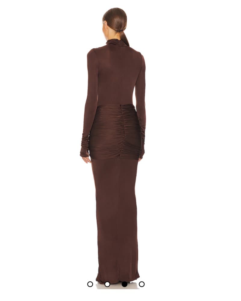 Helsa Slinky Jersey Maxi Dress in Brown  - Image 3