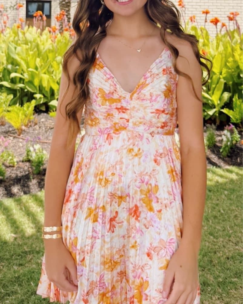 ASTR The Label Pleated Tie Back Dress - Image 1