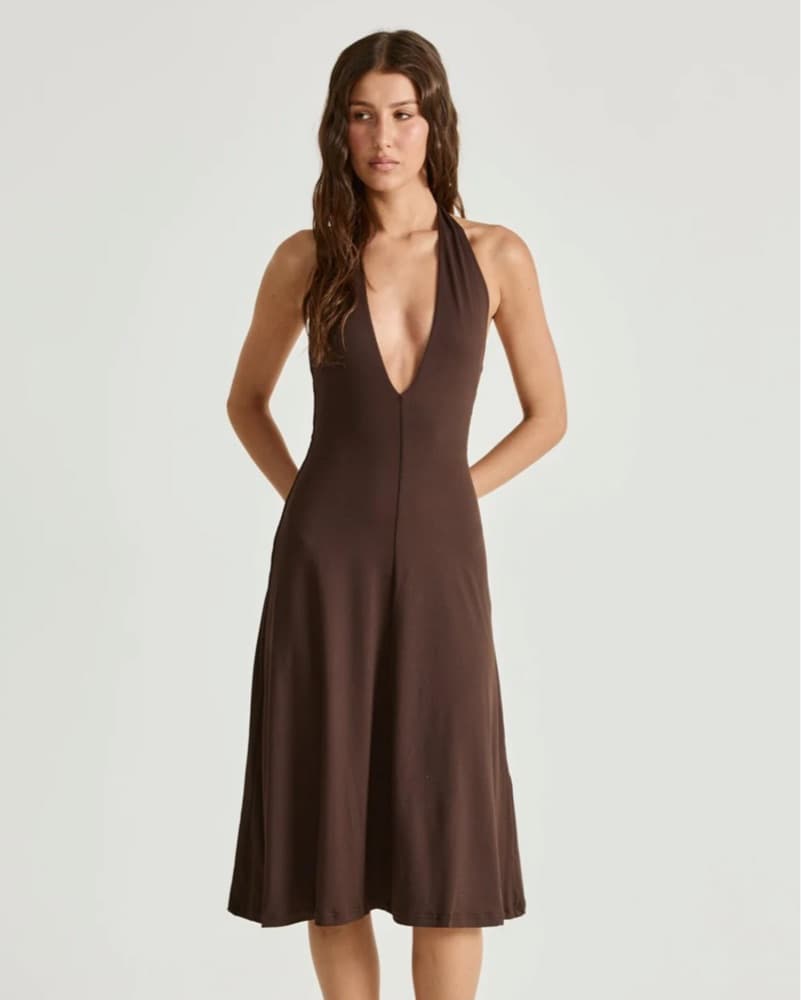 Brown Midi Dress - Image 1
