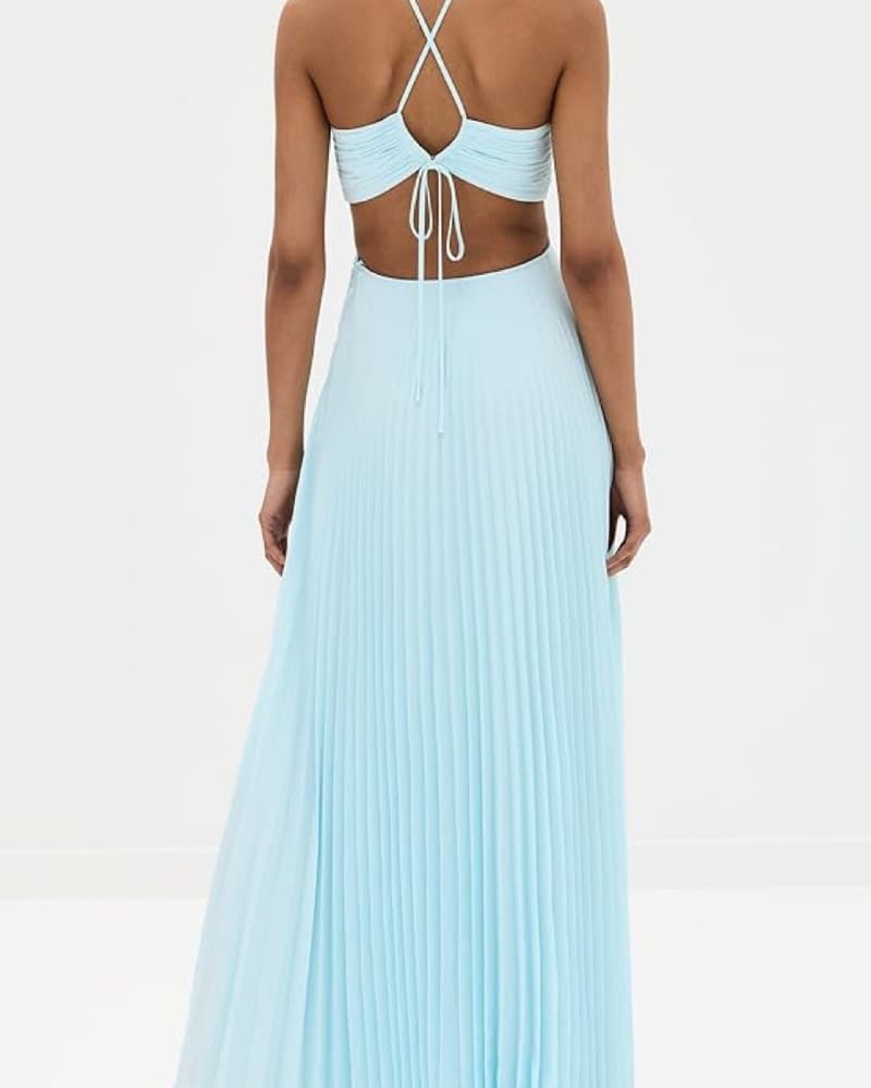 ALC Moira Satin Pleated Maxi Dress - Image 4