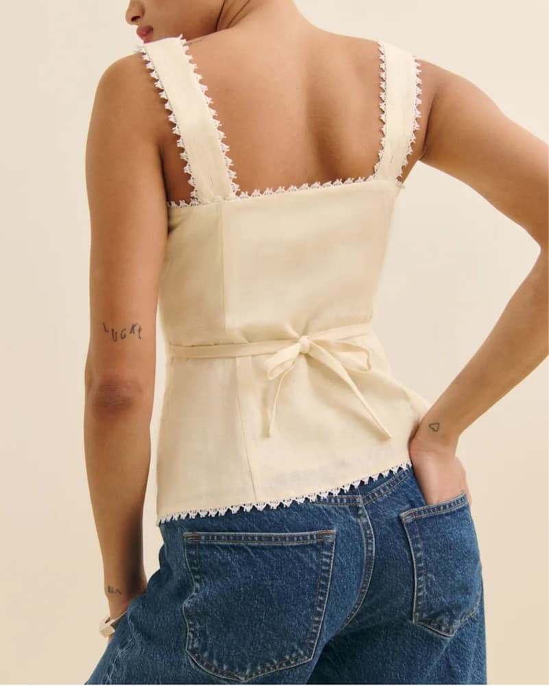 Reformation Viola Linen Top - Image 4
