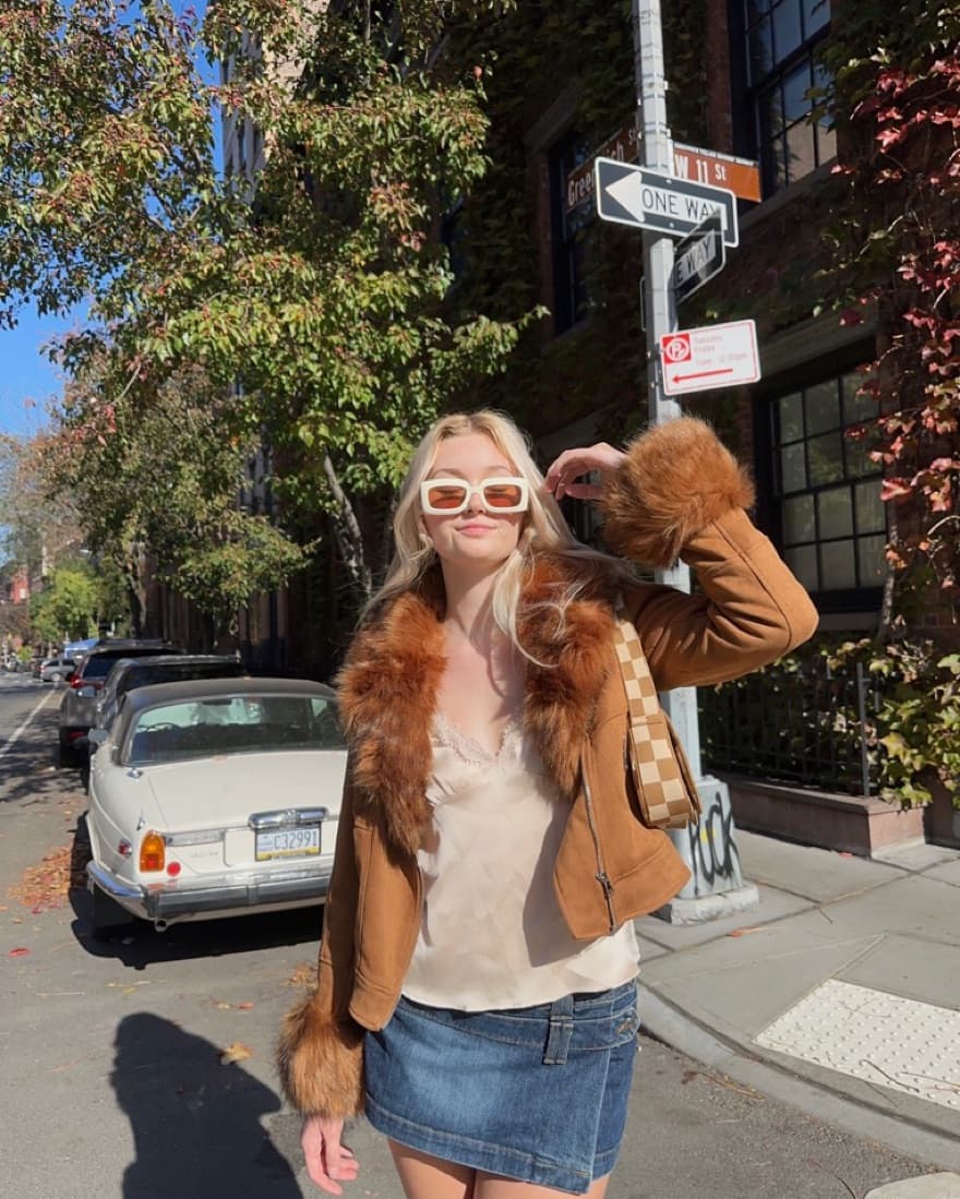 molly bracken tan fur jacket - Image 3