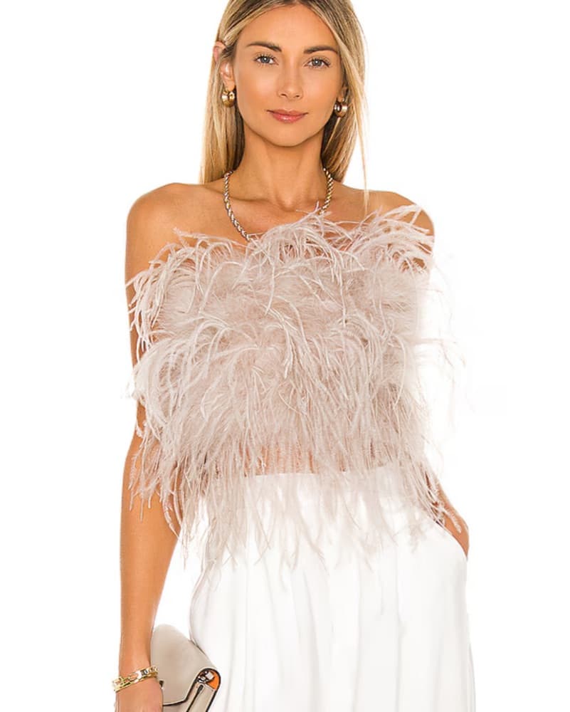 Feather Bandeau Top Mauve  - Image 1