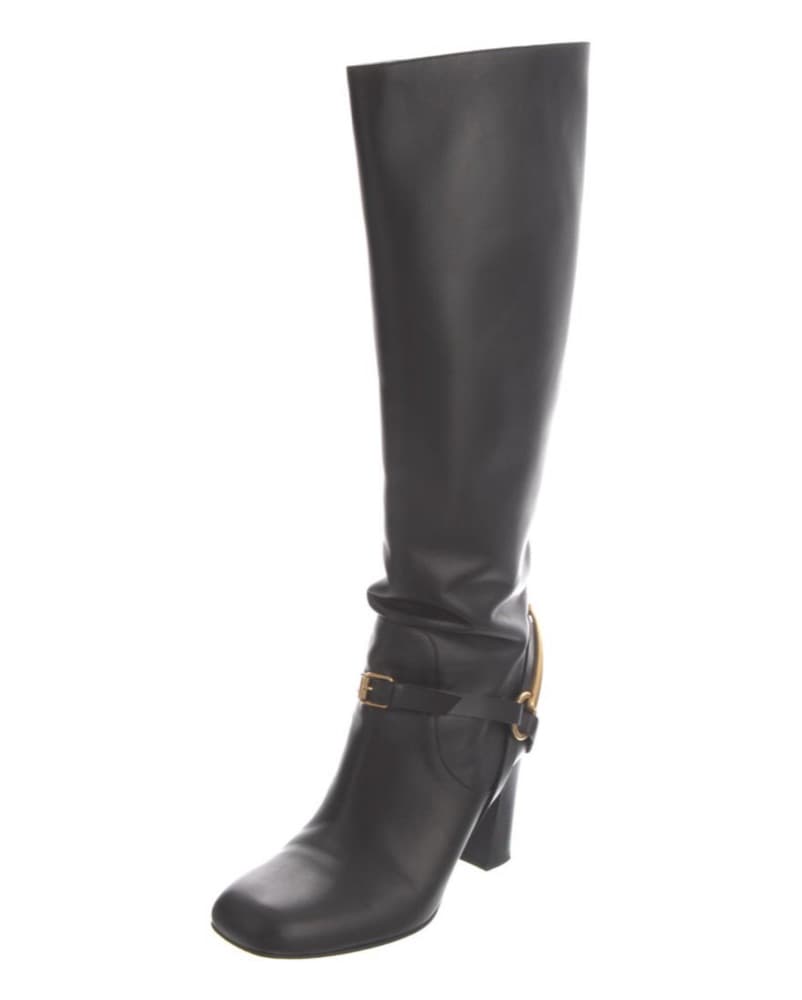 Gucci Horsebit Accent Leather Riding Boo - Image 3