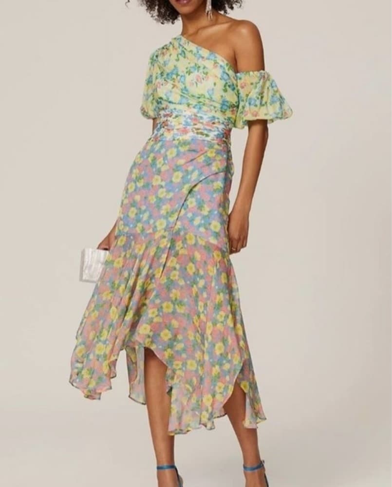 Amur Sz Small Vibrant Floral Midi Dress - Image 4