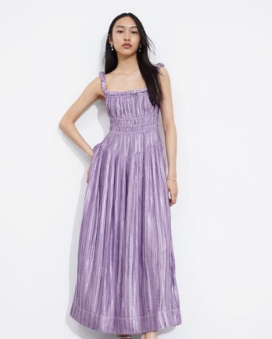 &Other Stories Shirred Satin Dress - Image 1