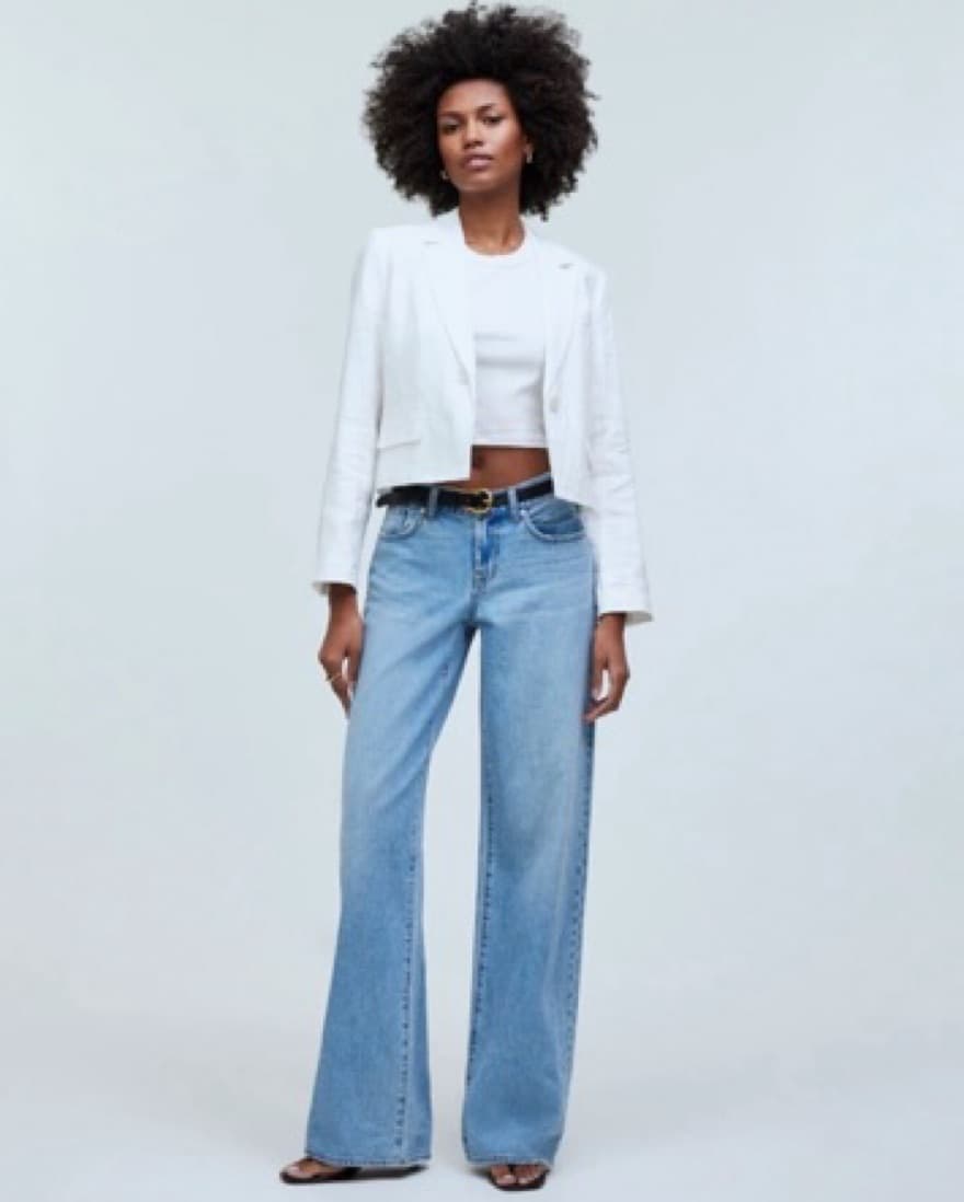 Madewell Cropped Linen Blazer - Image 1