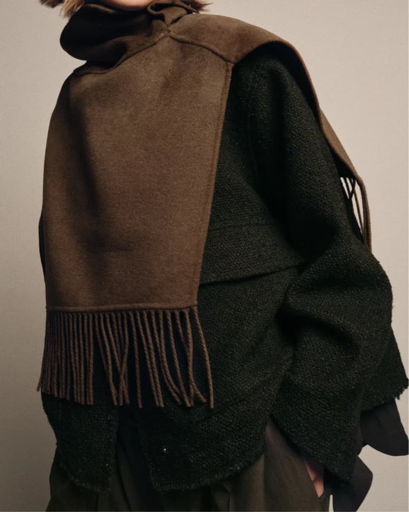 Zara Wool Fringe Brown Cape  - Image 2