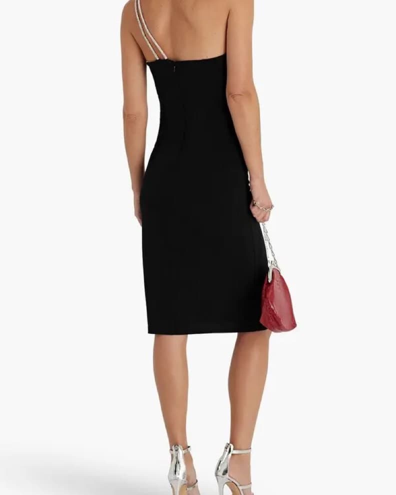 One Shoulder Crystal Embellished Dress - Image 2