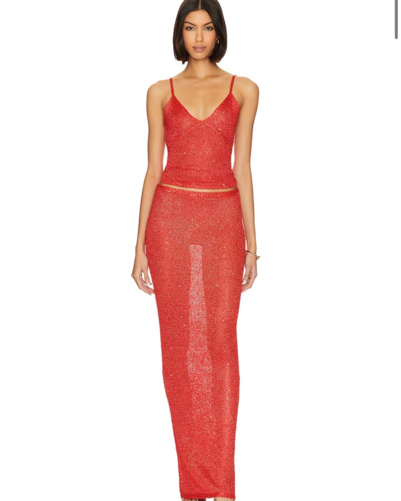Asta Resort Red Sequin Gown - Image 1