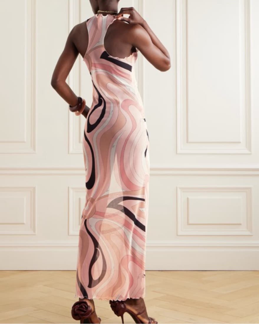 Pucci Marmo Print Tulle Maxi Dress - Image 3
