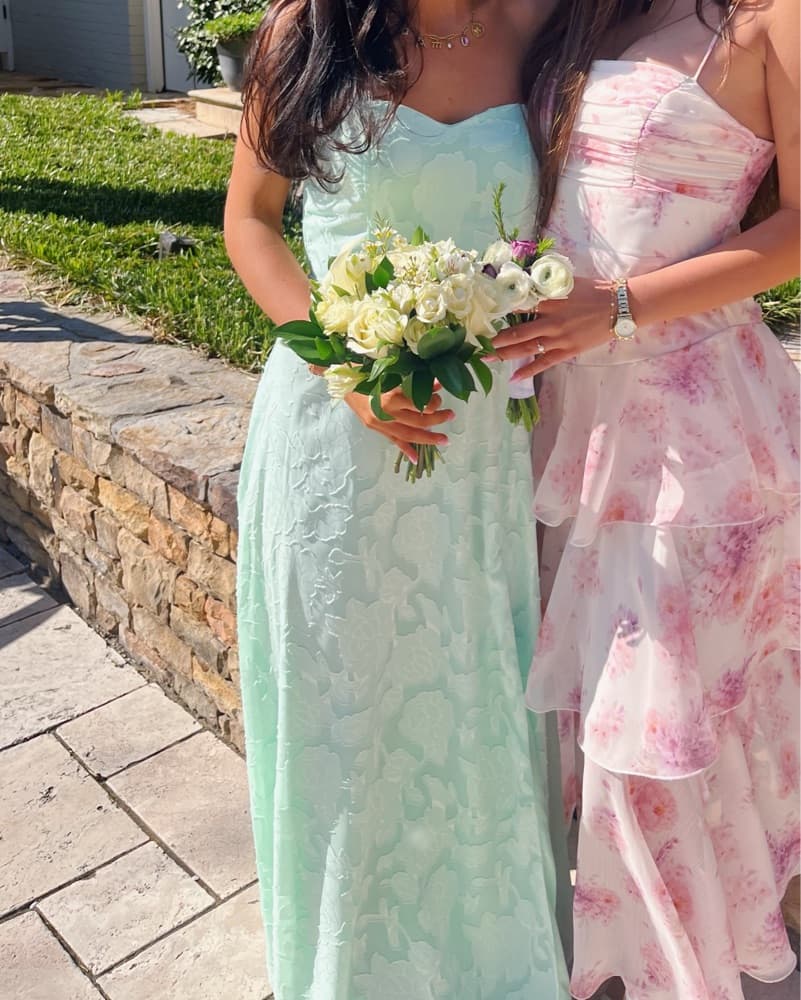 Mint Green Floral Dress - Image 3