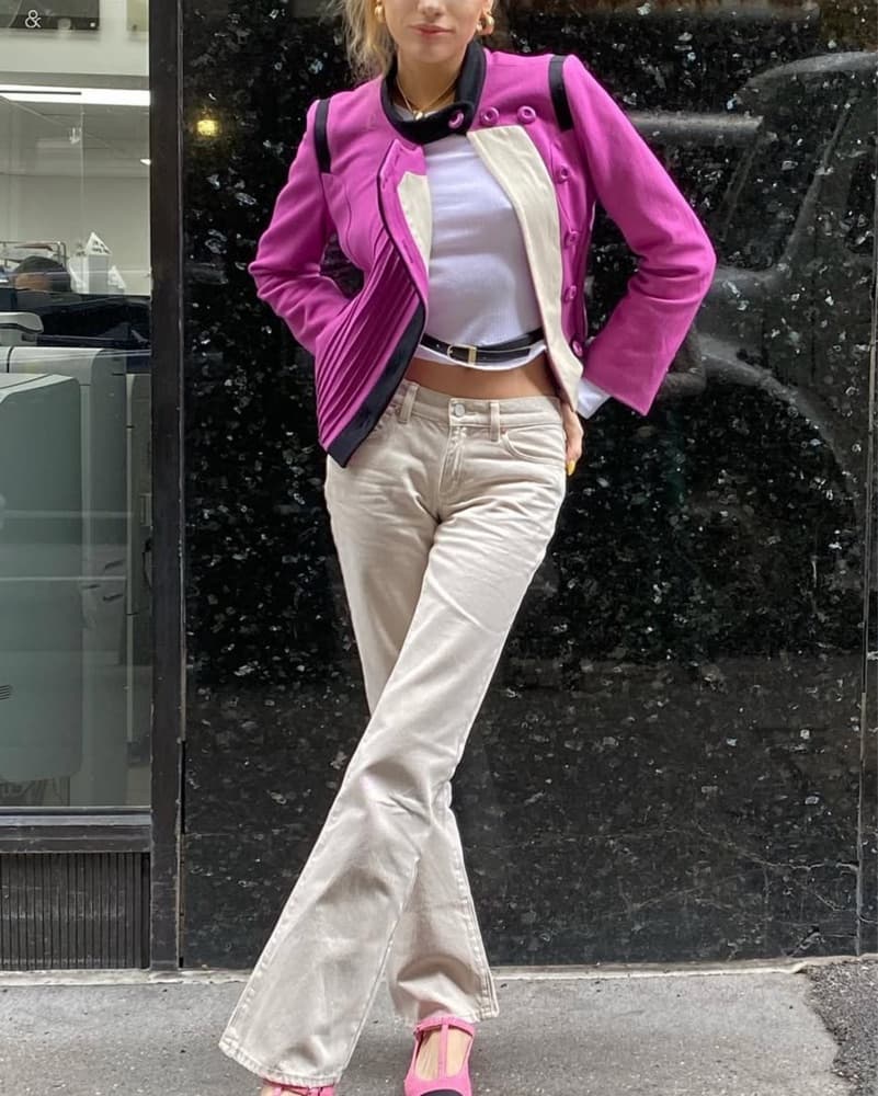 Celine Vintage Fuchsia Tailored Jacket - Image 3