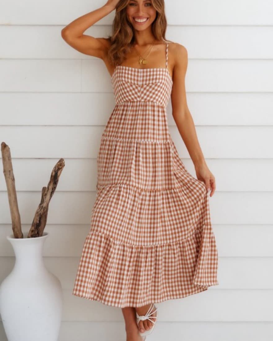 Gingham Dreams Maxi Dress - Image 1