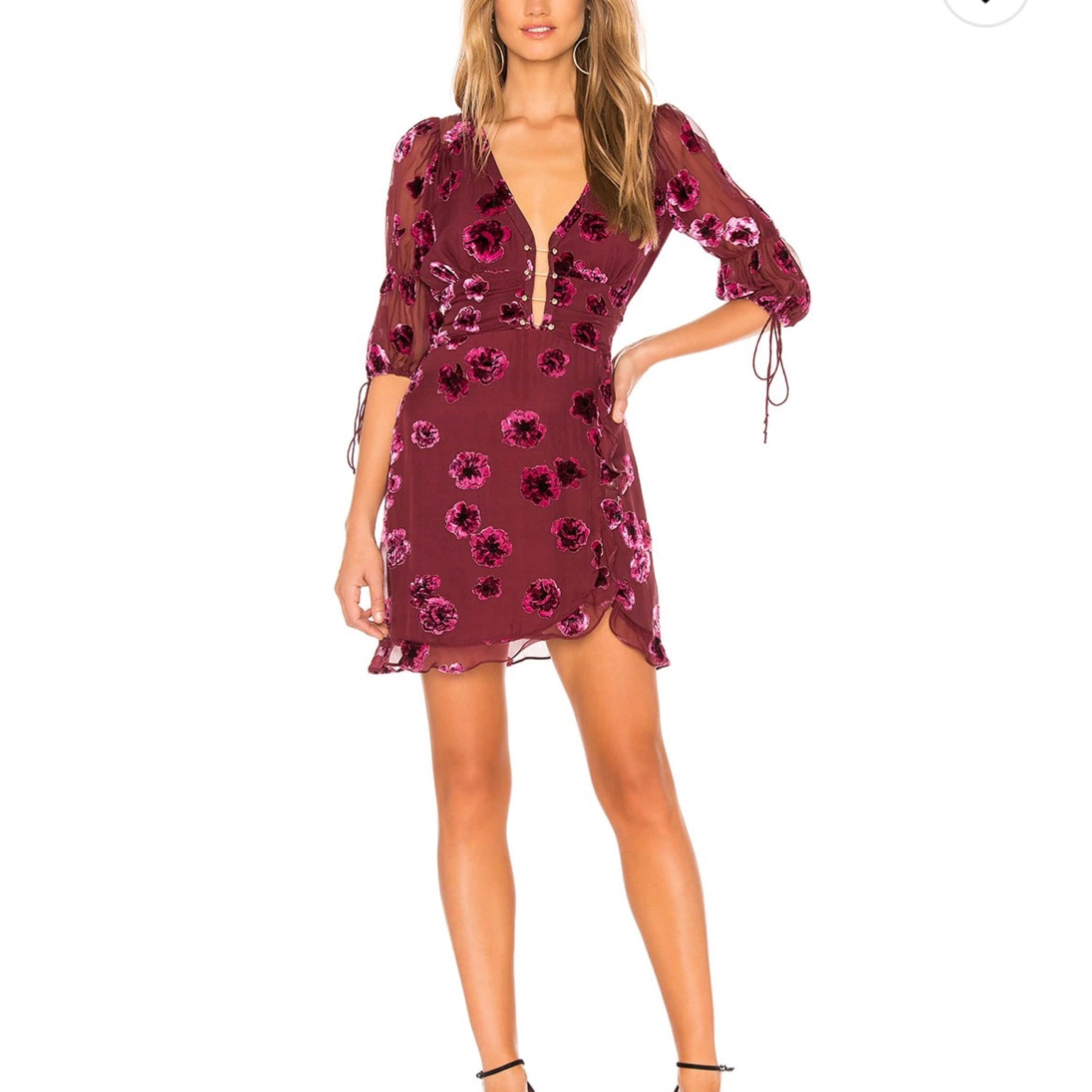 Sophie Velvet Floral Mini Dress - Image 1