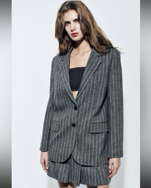 Zara Pinstripe Grey Set - Image 1