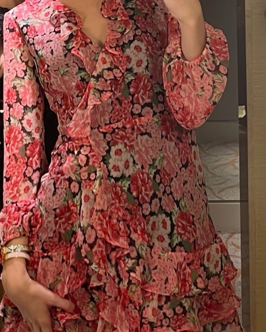 Bardot Floral Long Sleeve Mini Dress - Image 1