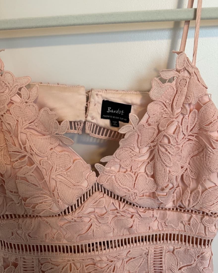 BARDOT blush pink lace dress - Image 4