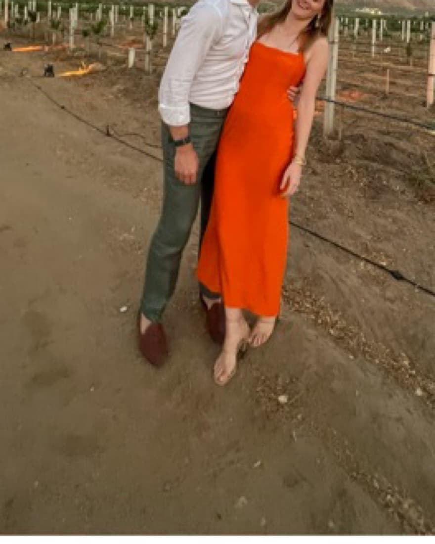 Reformation Orange Silk Dress  - Image 4