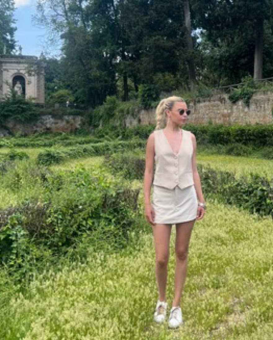Zara Tan Vest And Skort Set - Image 1