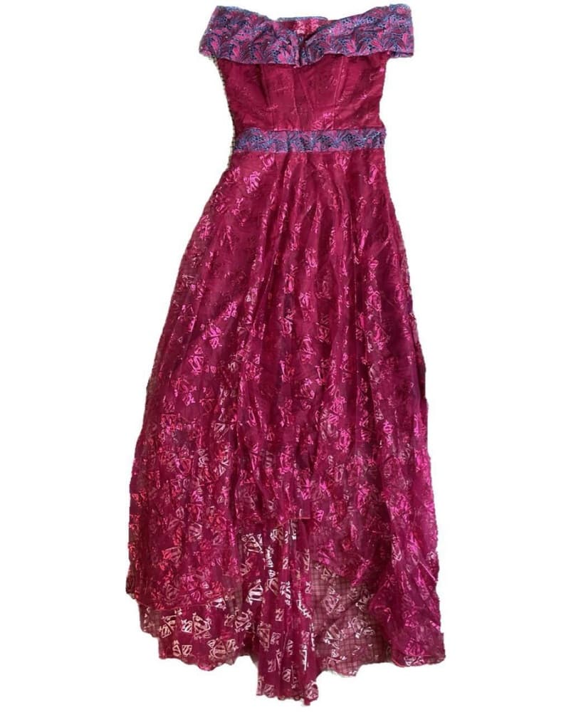 Fushia & Blue Lace Dress - Image 2
