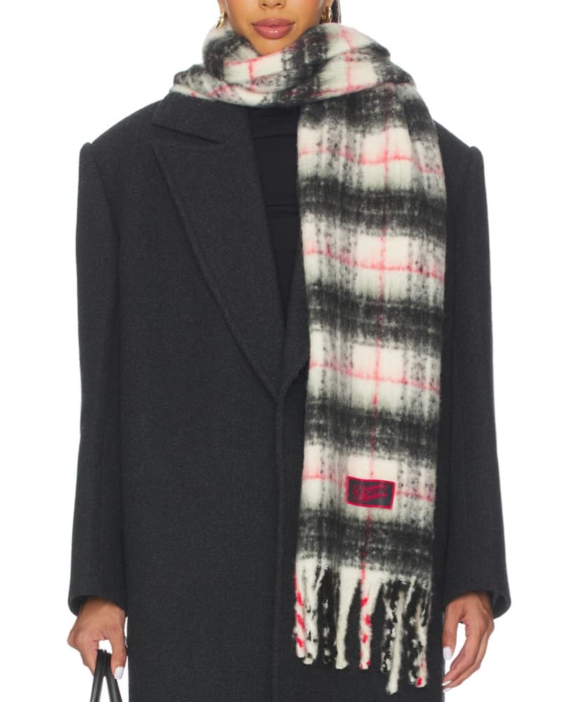 Damson Madder Plaid Scarf  - Image 1