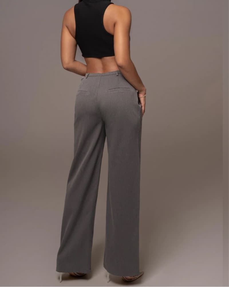 JLux Label Grey Symone Cutout Pants - Image 3