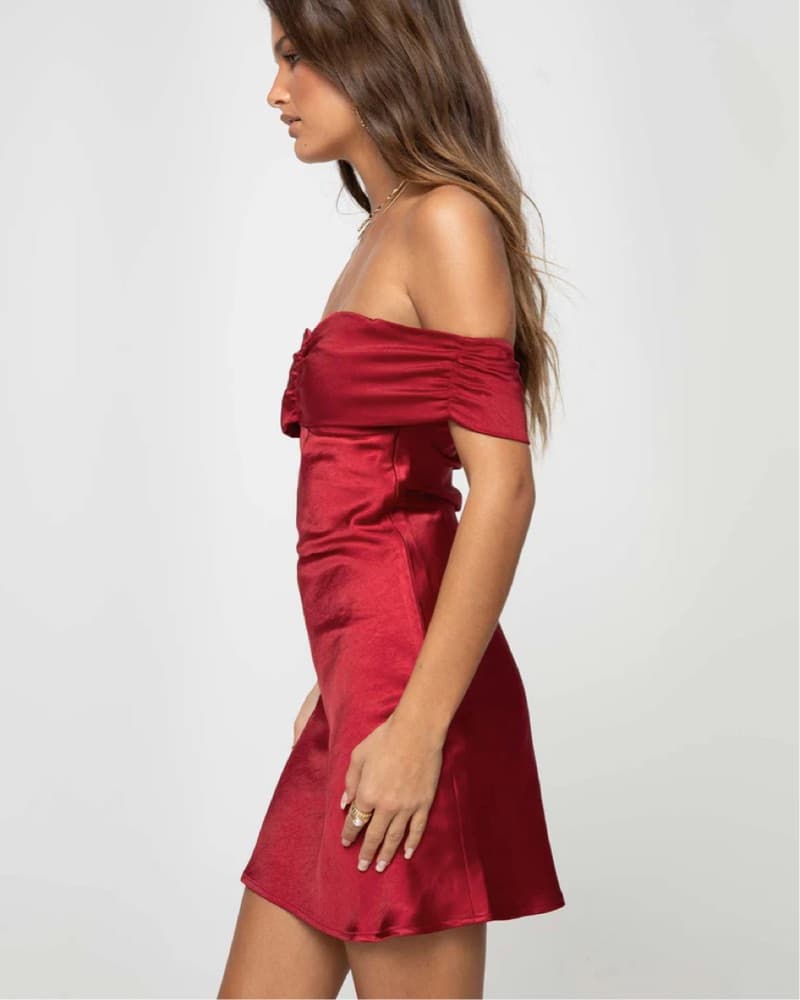 Satin Red Mini Dress  - Image 2