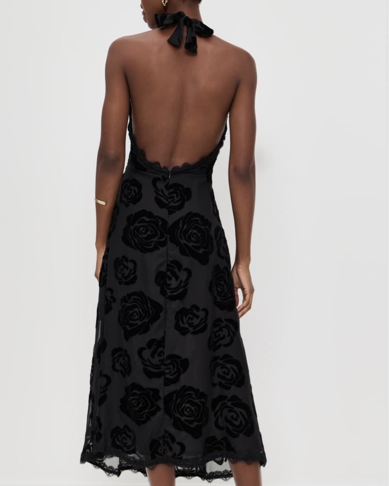Black Lioness Halter Dress - Image 1