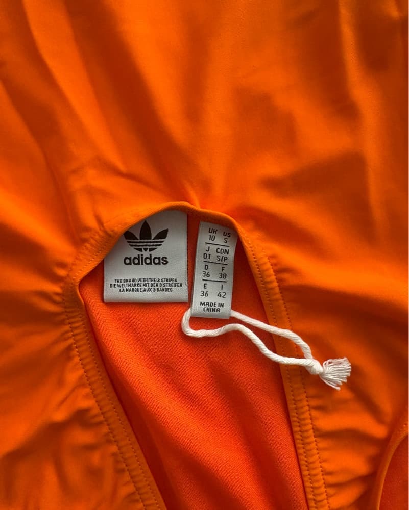 Orange Adidas Trefoil Swimsuit Onepiece - Image 3