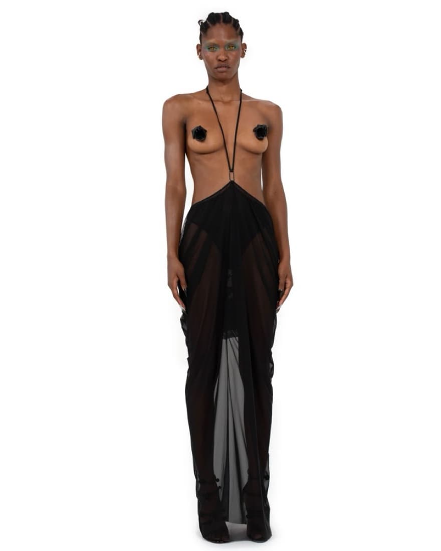 Mesh Long Skirt Black - Image 3