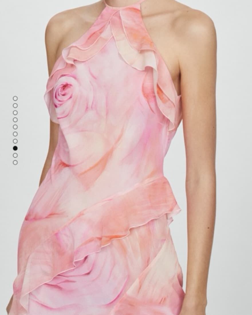 MNG Ruffled Pink Floral dress - Image 3