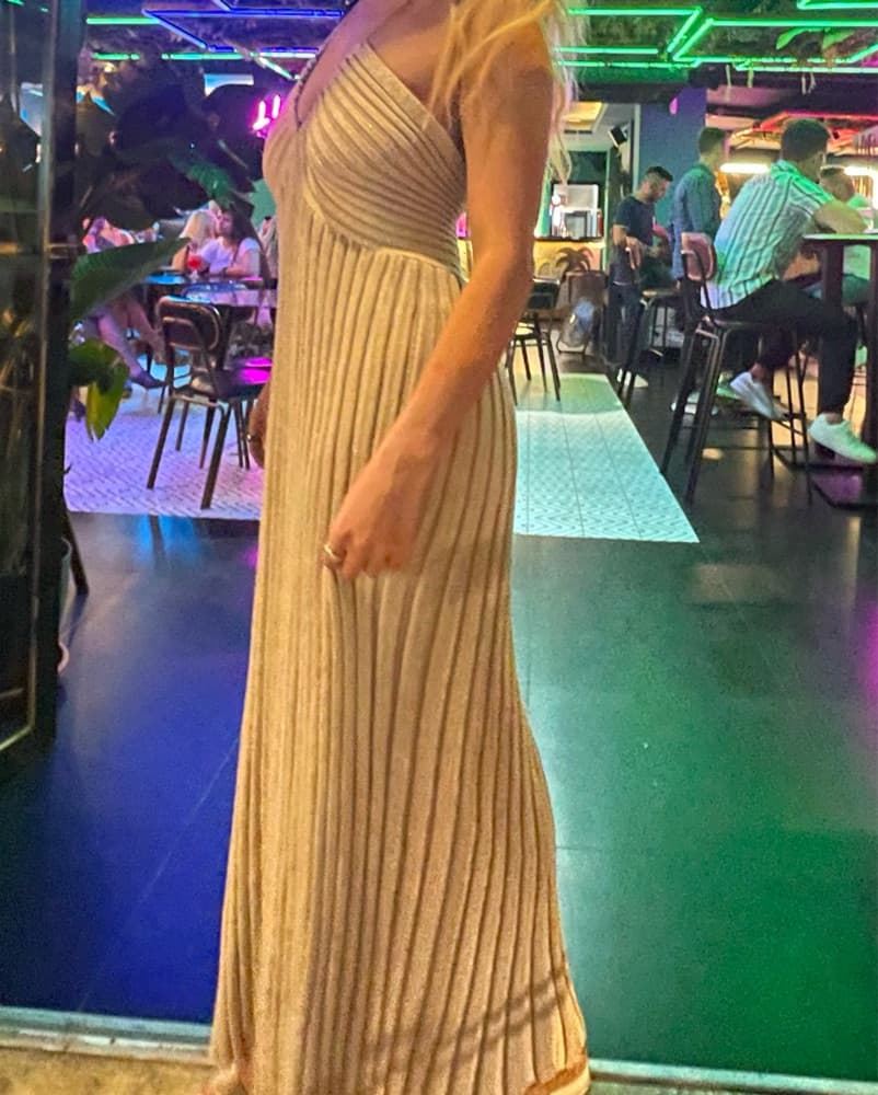 Tan Light sparkle Dress - Image 3