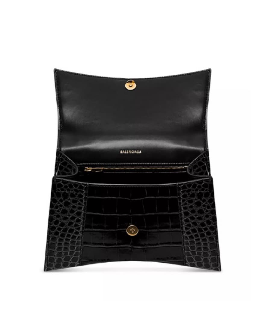 Balenciaga Black Croc Hourglass Bag - Image 6
