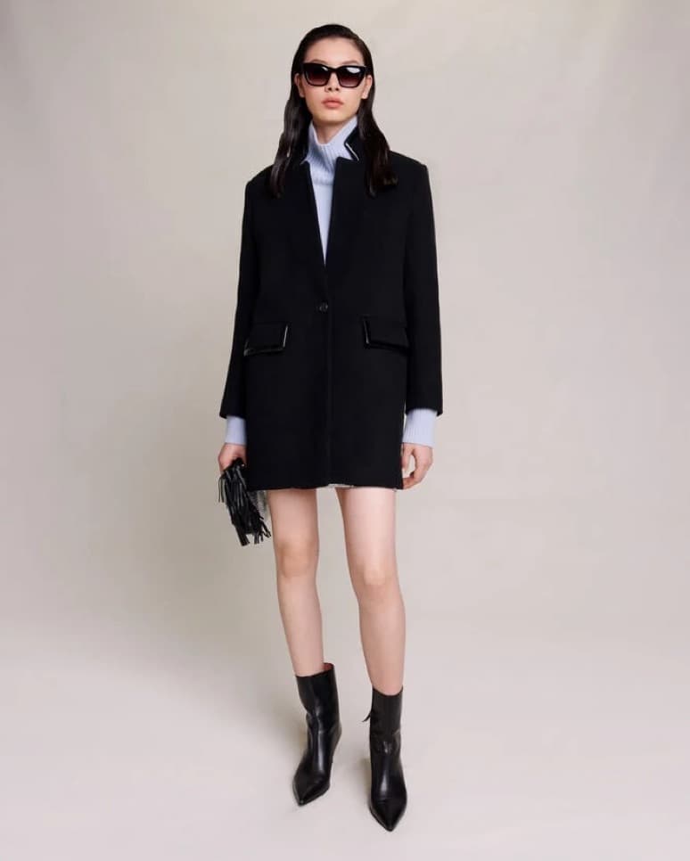 Maje Galiona Embellished Pocket Coat - Image 1
