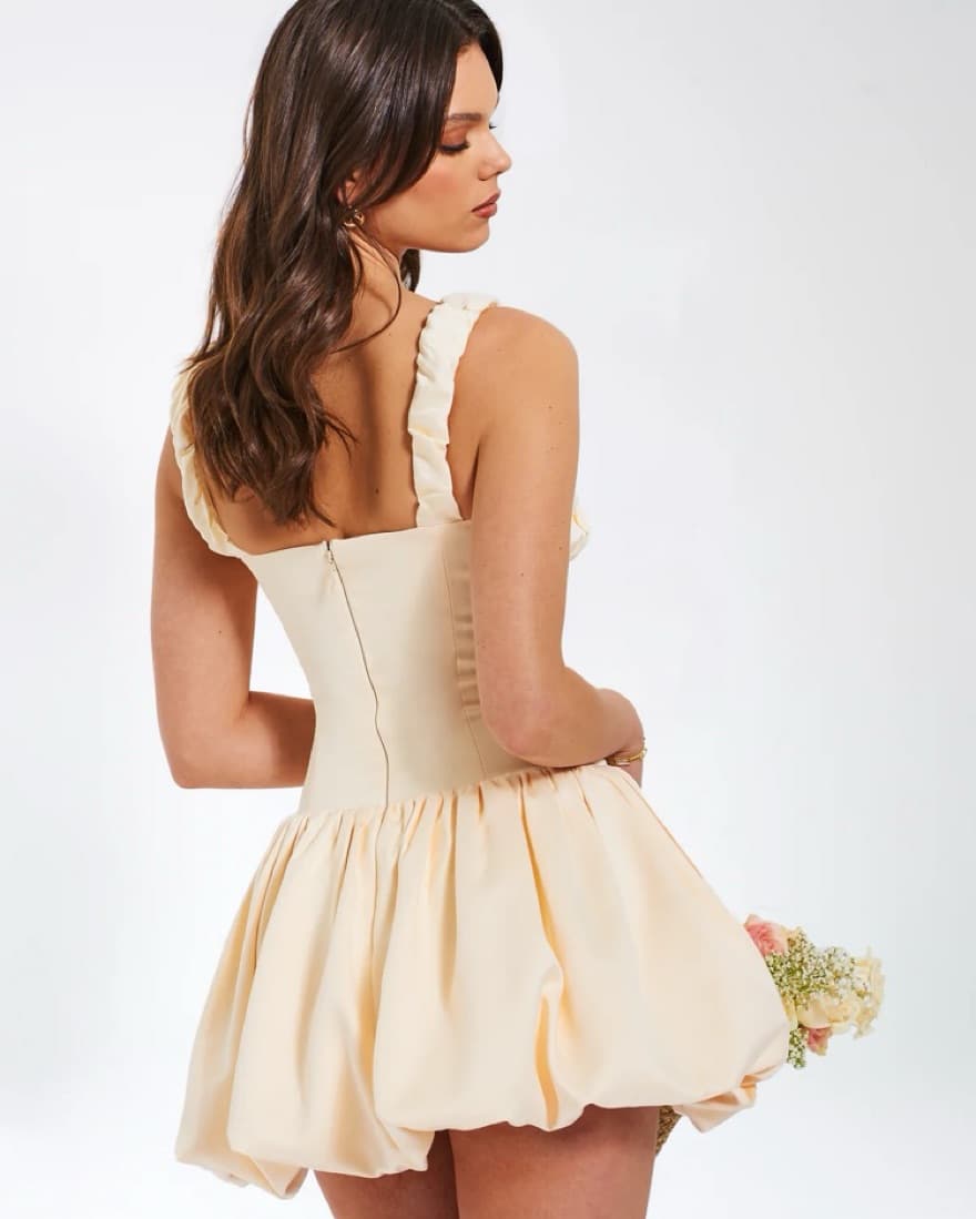 Aubrey  Satin Bubble Mini Dress (4-6) S - Image 2
