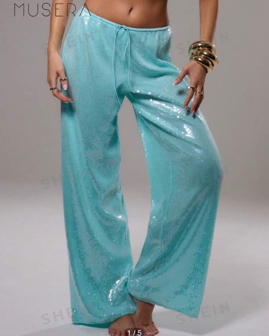 Blue Sequin Pants  - Image 3