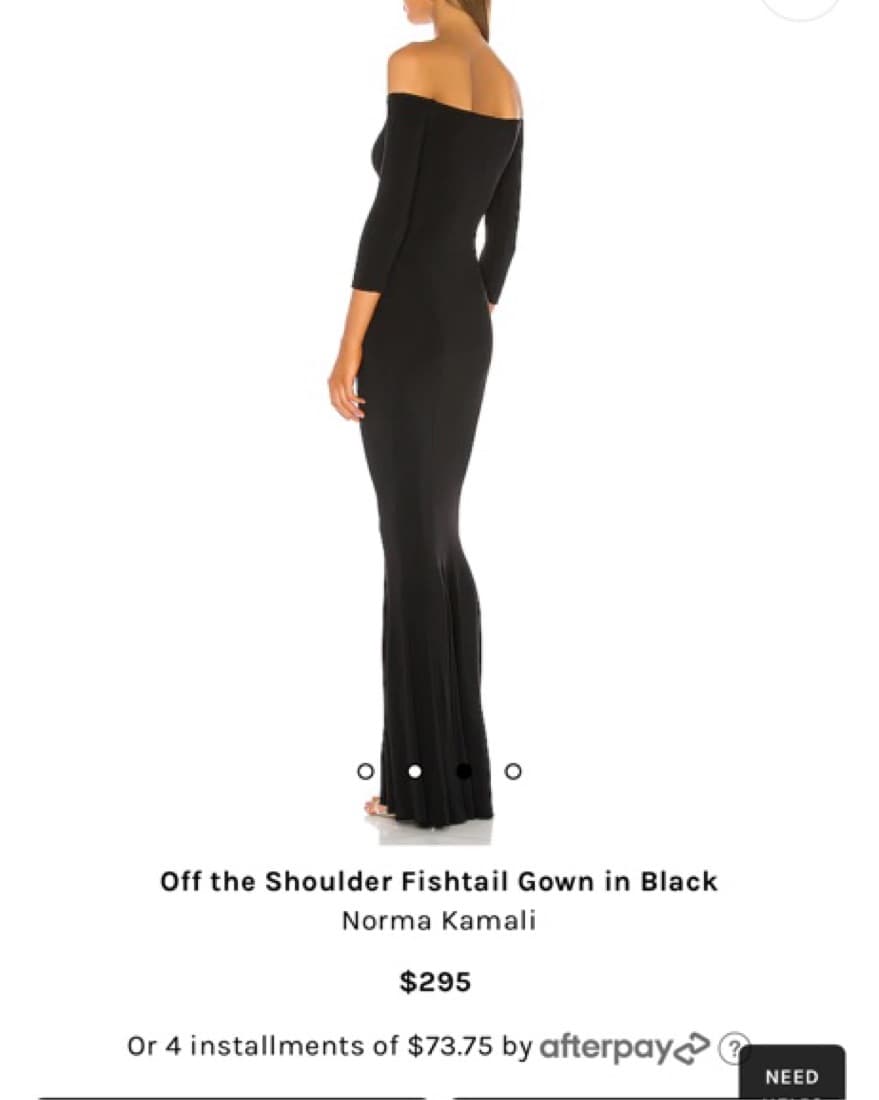 Norma Kamali Off Shoulder Fishtail Gown - Image 2