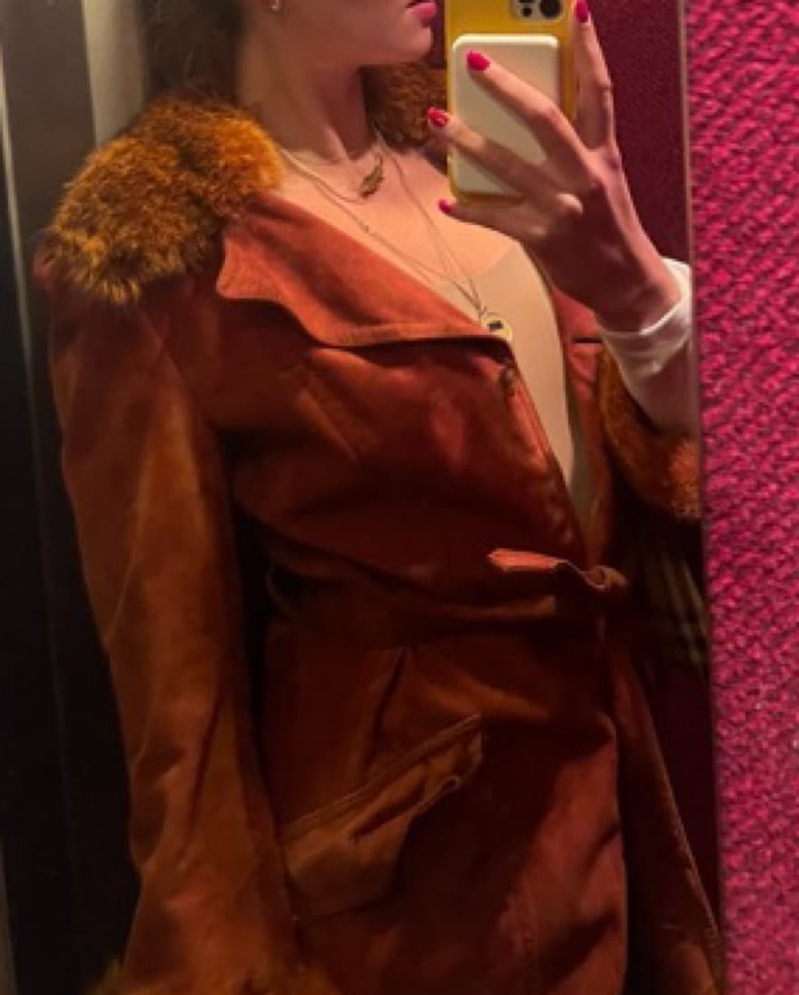 Vintage Suede Leather & Fur Jacket - Image 2