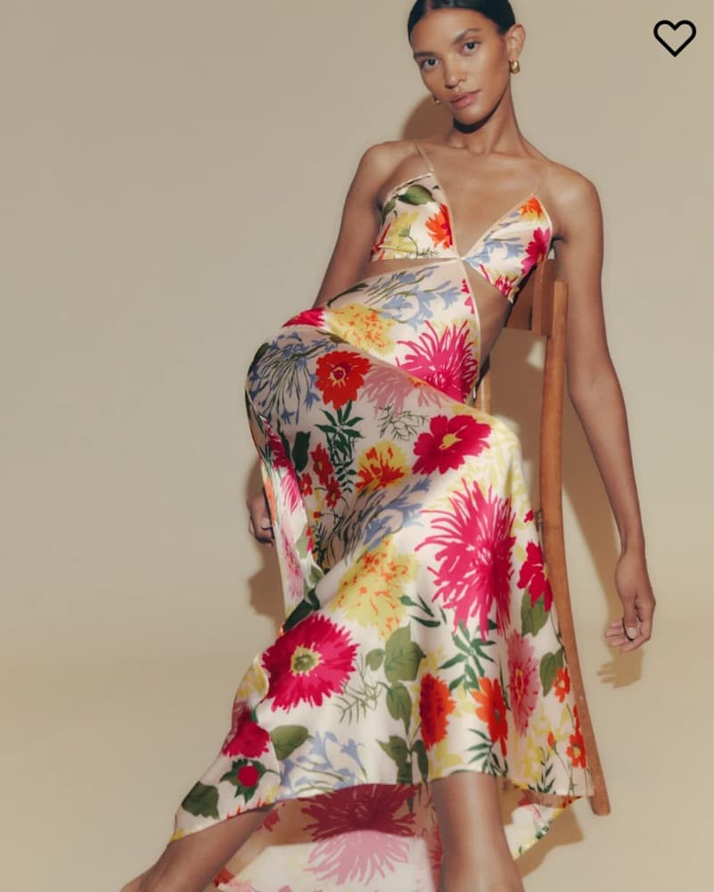 Reformation Poppies Silk Floral Dress - Image 2