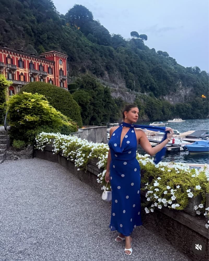Polka Dot Midi Dress - Image 1