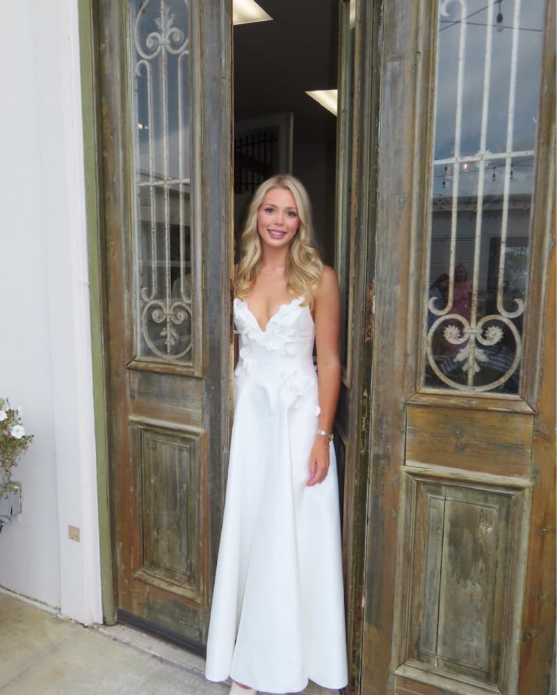 Acler Floral Applique White Bridal Dress - Image 2