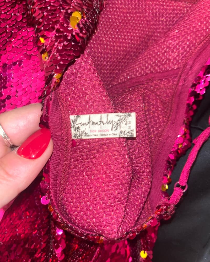 Free People Pink Gold Sequins Dress - Image 6