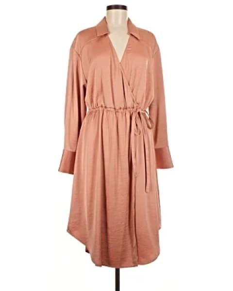 Halogen Faux Wrap Dress - Image 2