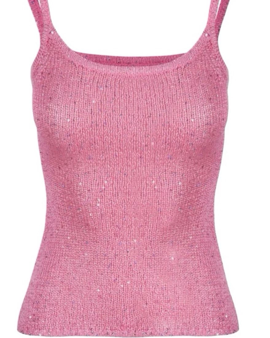 Pink Asta Resort Knit Sequin Top - Image 1